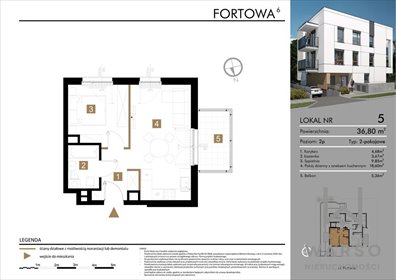 mieszkanie na sprzedaż 37m2 mieszkanie Warszawa, Bielany, Fortowa