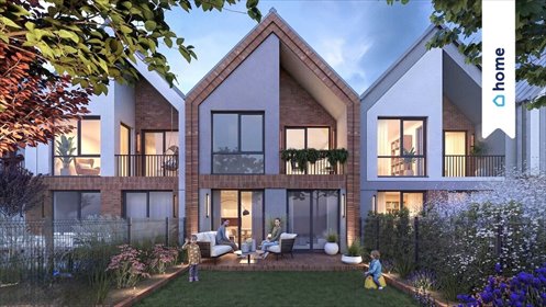 Nowoczesny dom szeregowy 64 m² - ogródek, garaż, strych dom Niemcz