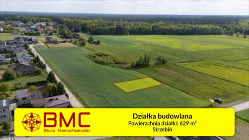 działka na sprzedaż 629m2 działka Strzebiń, Kościuszki