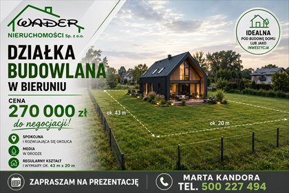 Działka 1017 m² pod dom lub inwestycję - polecam działka Bieruń
