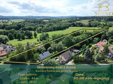 Urokliwy dom z historią, 44 arów, własna studnia dom Biadoliny Radłowskie