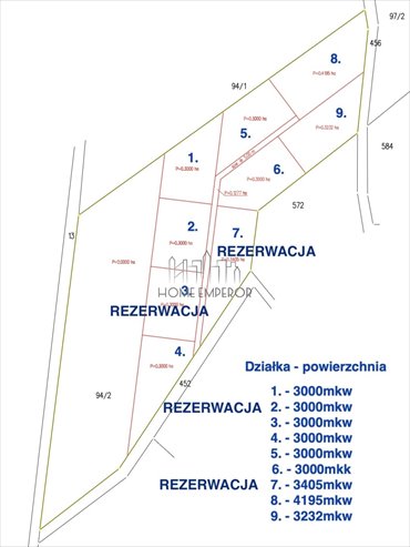 Na sprzedaż działki rolne 3000 m² w Mikołajkach działka Mikołajki