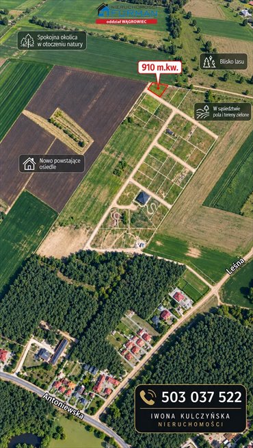 Działka 910 m² (MPZP) w Skokach (blisko natury) działka Skoki