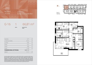 mieszkanie na sprzedaż 67m2 mieszkanie Bydgoszcz, Czyżkówko, Flisacka