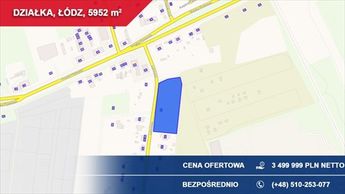 działka na sprzedaż 5952m2 działka Łódź, Bałuty, łomnicka 21