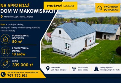 Urokliwy dom 80 m² na 18 a w Makowiskach - adaptacyjny strych dom Makowiska