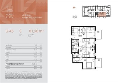 mieszkanie na sprzedaż 82m2 mieszkanie Bydgoszcz, Czyżkówko, Flisacka