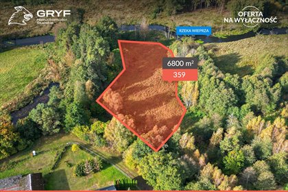 Działka rolna nad rzeką Wieprza 6800 m² - polecam! działka Korzybie, Korzybie, Kolejowa