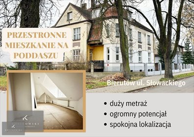Mieszkanie 83 m² z potencjałem - 4 pokoje i poddasze mieszkanie Bierutów, J. Słowackiego
