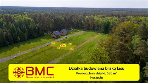 Działka budowlana w lesie, 585 m², Koszęcin działka Koszęcin, Piaskowa