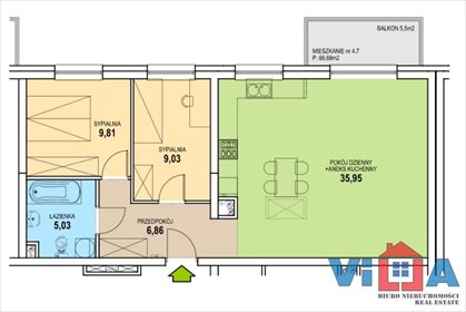 mieszkanie na sprzedaż 67m2 mieszkanie Zielona Góra, os. Czarkowo