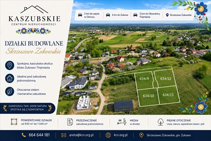 Sprzedam działki budowlane 902 m² w Skrzeszewie Żukowskim działka Skrzeszewo Żukowskie, Klubowa