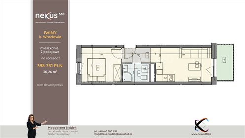 mieszkanie na sprzedaż 30m2 mieszkanie Iwiny, Brochowska