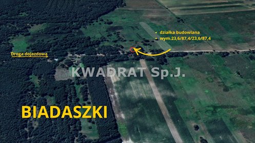 działka na sprzedaż 1873m2 działka Biadaszki