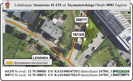 działka na sprzedaż 308m2 działka Sosnowiec, Zagórze, Szymanowskiego