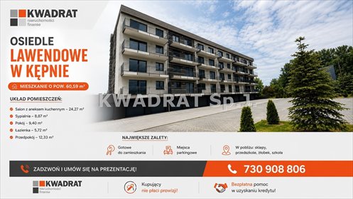 Nowoczesne 3-pokojowe mieszkanie z balkonem na osiedlu Lawendowym mieszkanie Kępno
