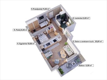 Nowoczesne 3-pokojowe mieszkanie z systemem Smart Home - Katowice mieszkanie Katowice, Modelarska