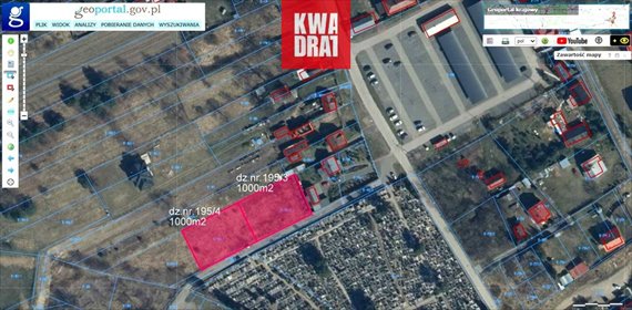 działka na sprzedaż Sobienie-Jeziory 1000 m2