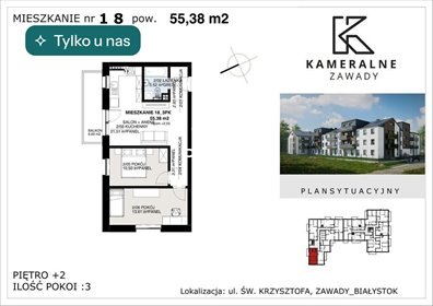 mieszkanie na sprzedaż 55m2 mieszkanie Białystok, Zawady