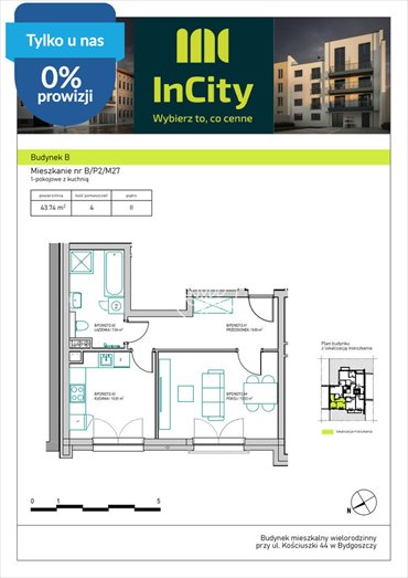 Atrakcyjne 45 m2 w centrum Bydgoszczy – idealne pod inwestycję mieszkanie Bydgoszcz, Śródmieście, Tadeusza Kościuszki