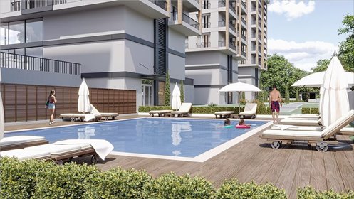 Nowoczesny 2-pokojowy apartament z basenem i balkonami mieszkanie Fevzi Çakmak, Fevzi Çakmak, Kepez, Antalya