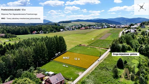Na sprzedaż widokowa działka 1200 m² w Mystkowie działka Mystków