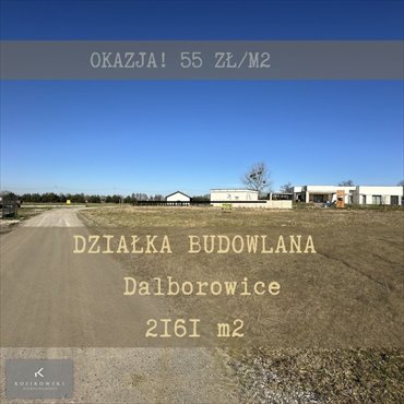działka na sprzedaż 2161m2 działka Dalborowice