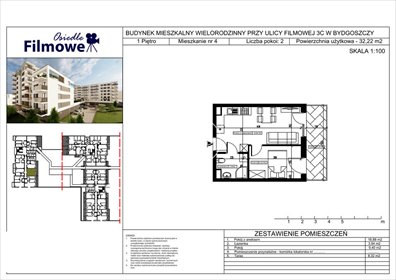 mieszkanie na sprzedaż 32m2 mieszkanie Bydgoszcz, Bartodzieje Małe, Filmowa