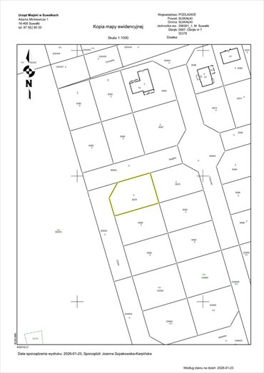 działka na sprzedaż 874m2 działka Suwałki
