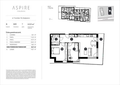 mieszkanie na sprzedaż 66m2 mieszkanie Bydgoszcz, Toruńska