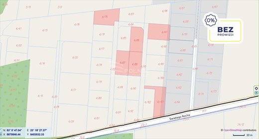 działka na sprzedaż 1009m2 działka Zabłudów, św. Rocha