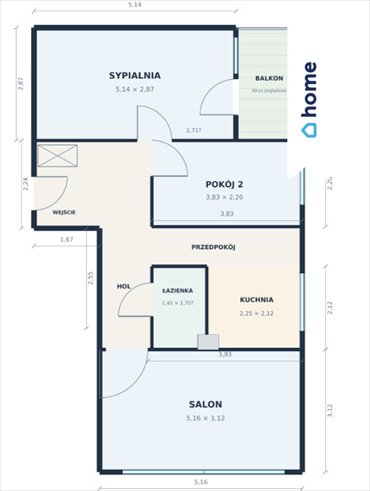 Sprzedam przestronne 3-pokojowe mieszkanie 59 m² z balkonem mieszkanie Bielsko-Biała, Wiśniowa