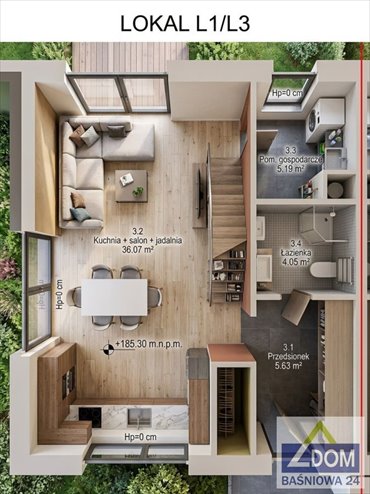 Nowoczesny bliźniak 98 m² (Lublin, Abramowicka) z ogrodem dom Lublin, Abramowice, Abramowicka