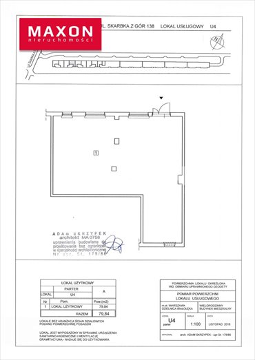 lokal użytkowy na wynajem 80m2 lokal użytkowy Warszawa, Białołęka, ul. Skarbka z Gór