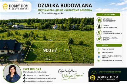 Działka z WZ, media, asfalt, 900 m² – idealna pod dom działka Hryniewicze