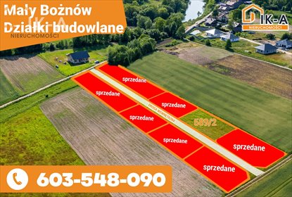 działka na sprzedaż 883m2 działka Bożnów, Bożnów