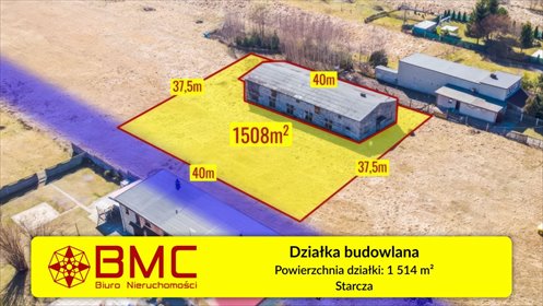działka na sprzedaż 1514m2 działka Starcza, Szkolna
