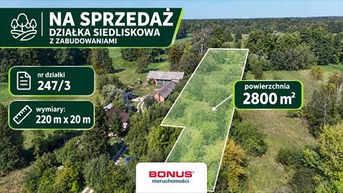 Polecam działkę siedliskową 2800 m² w Kurowie działka Kurów