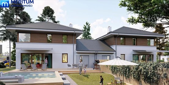 Nowoczesny bliźniak z fotowoltaiką i garażem dom Brwinów