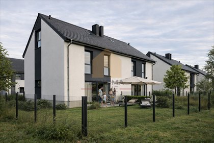 Nowoczesny dom bliźniak z dużym ogrodem i garażem w Wilkowicach dom Wilkowice