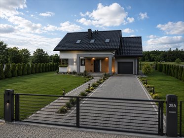 Nowoczesny dom 6 pokoi z garażem, ogrzewaniem podłogowym dom Mokre, Herbaciana