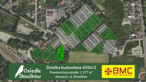 działka na sprzedaż 1277m2 działka Koszęcin, Słowików
