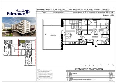 mieszkanie na sprzedaż 66m2 mieszkanie Bydgoszcz, Bartodzieje Małe, Filmowa