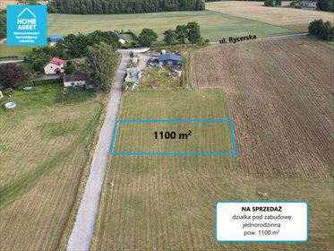 działka na sprzedaż 1100m2 działka Robakowo, Rycerska