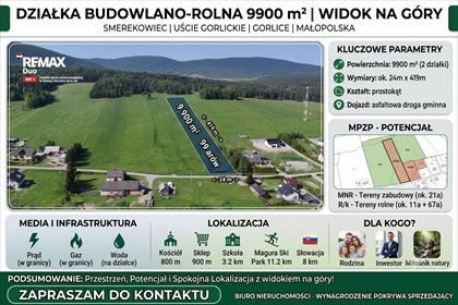 Przestronna działka z widokiem na góry w Smerekowcu działka Smerekowiec