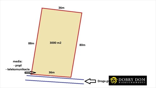 działka na sprzedaż 3000m2 działka Dobrzyniewo Duże