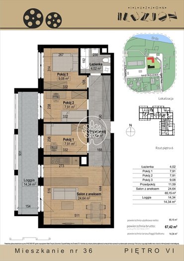 mieszkanie na sprzedaż 67m2 mieszkanie Bydgoszcz, Bartodzieje Małe, Nastrojowa