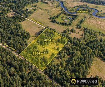 Polecam dwie działki 8 864 m² w Zasadach nad Supraślą działka Zasady