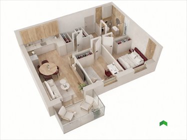 Nowoczesne 3-pokojowe mieszkanie z balkonem w Dominowie mieszkanie Dominów, Piękna