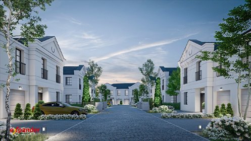 Dom bliźniak z ogrodem i nowoczesnym systemem Smart Home dom Cesarzowice, Pogodna